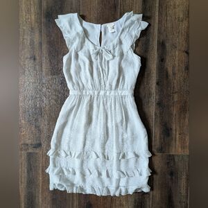 J. Crew Womens Floral Silk Tiered Dress Coquette Boho Cottagecore Flutter Sleeve